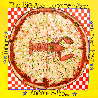 Big Ass Lobster Pizza 2014 50x50 Huge  Original Painting - Anthony Falbo