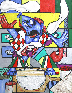 Pizza Master 2017 42x35 - Huge Original Painting - Anthony Falbo Pizza Master 2017 42x35 - Huge Original Painting - Anthony Falbo