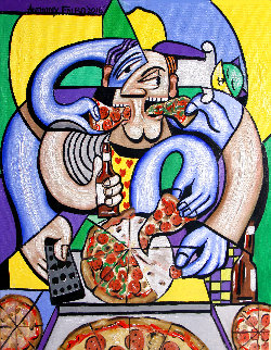 Pizzaholic 2016 30x24 Original Painting - Anthony Falbo