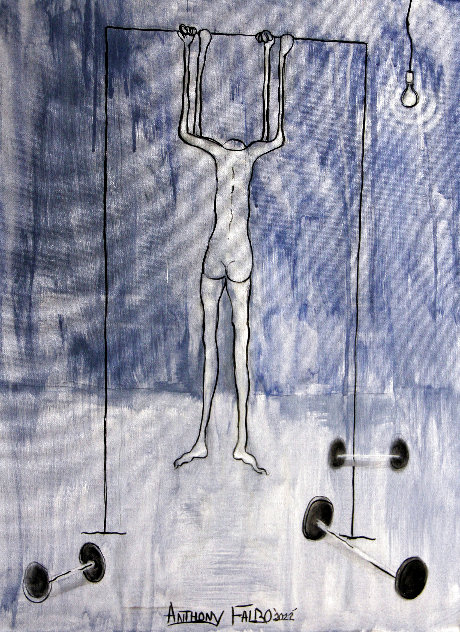 Working Out 2022 24x18 Original Painting by Anthony Falbo