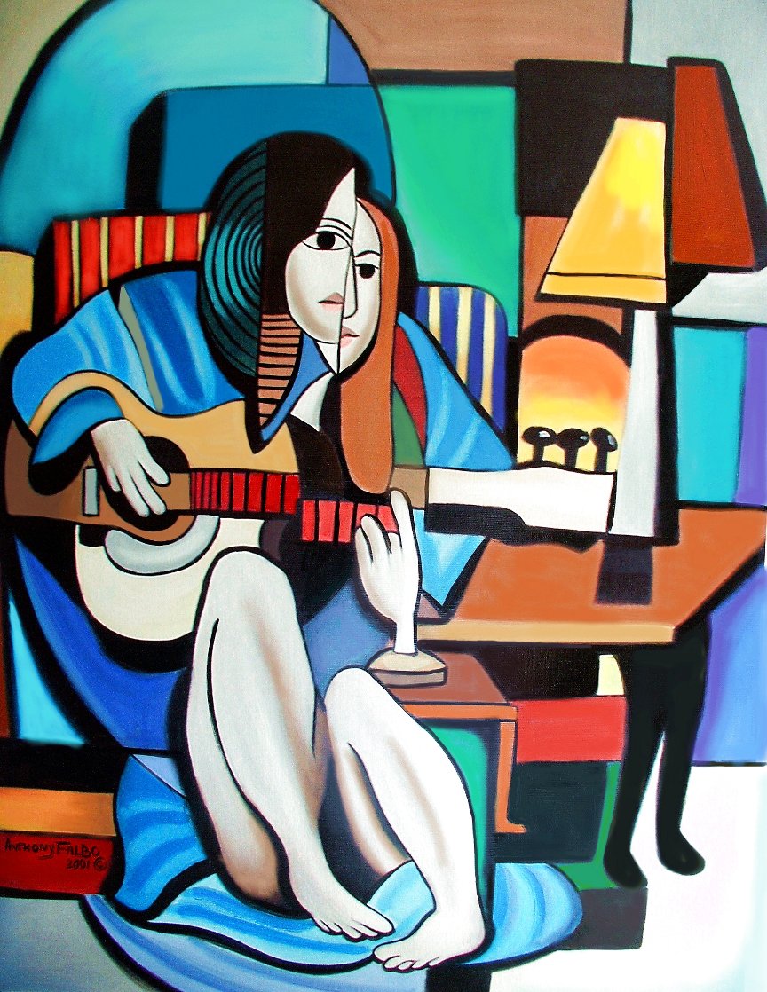 Lady with Guitar 2001  Limited Edition Print by Anthony Falbo