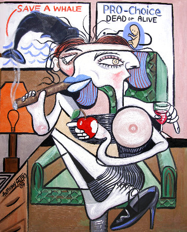 Liberal Woman 2009 30x24 Original Painting - Anthony Falbo