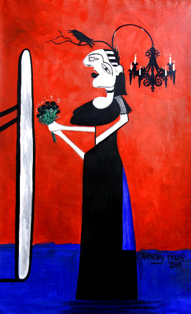 Gothic Bridesmaid 2016 50x31 - Huge Original Painting by Anthony Falbo