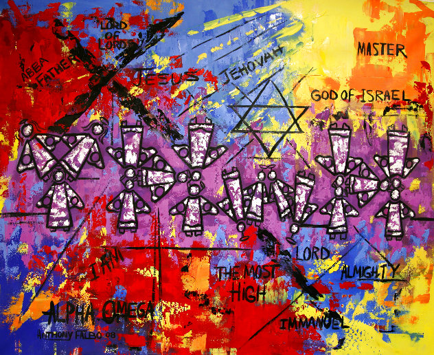 Name of God 2008 48x59 - Huge Original Painting by Anthony Falbo