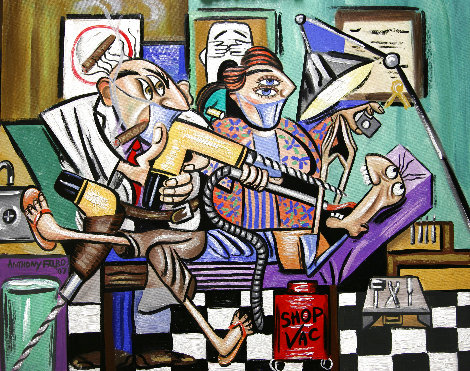 Dentist is In, Root Canal 2007 24x30 Original Painting - Anthony Falbo