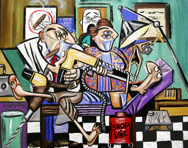 Dentist is In, Root Canal 2007 24x30 Original Painting by Anthony Falbo