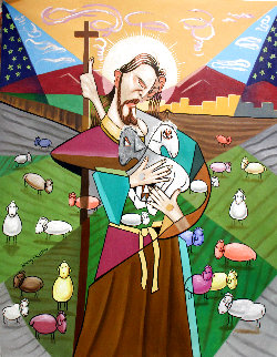 Lord is My Shepherd 2013 70x53 - Huge Original Painting - Anthony Falbo