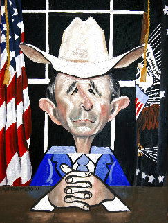 President George W Bush You Been Cubed 2007 24x18 Original Painting - Anthony Falbo President George W Bush You Been Cubed 2007 24x18 Original Painting - Anthony Falbo