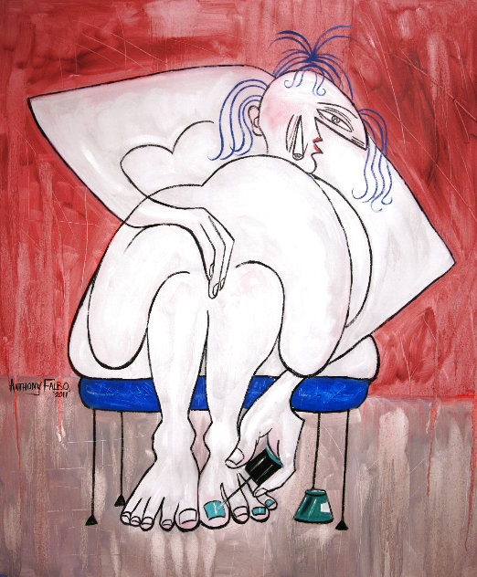 Art of Painting Toenails 2011 58x47 - Huge Original Painting by Anthony Falbo