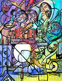 Tuesday Night Blues Jam 2017 30x24 Original Painting - Anthony Falbo Tuesday Night Blues Jam 2017 30x24 Original Painting - Anthony Falbo