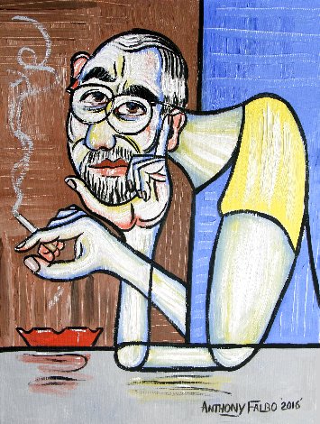 Self Portrait from My Perspective 2016 24x18 Original Painting - Anthony Falbo
