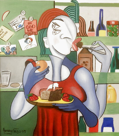 Midnight Snack 2003 32x26 Original Painting - Anthony Falbo