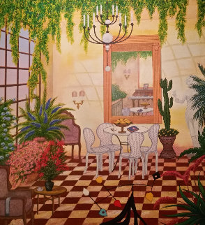 Interior With Greek Sculpture 1998 39x38 Original Painting - Fanch Ledan Interior With Greek Sculpture 1998 39x38 Original Painting - Fanch Ledan
