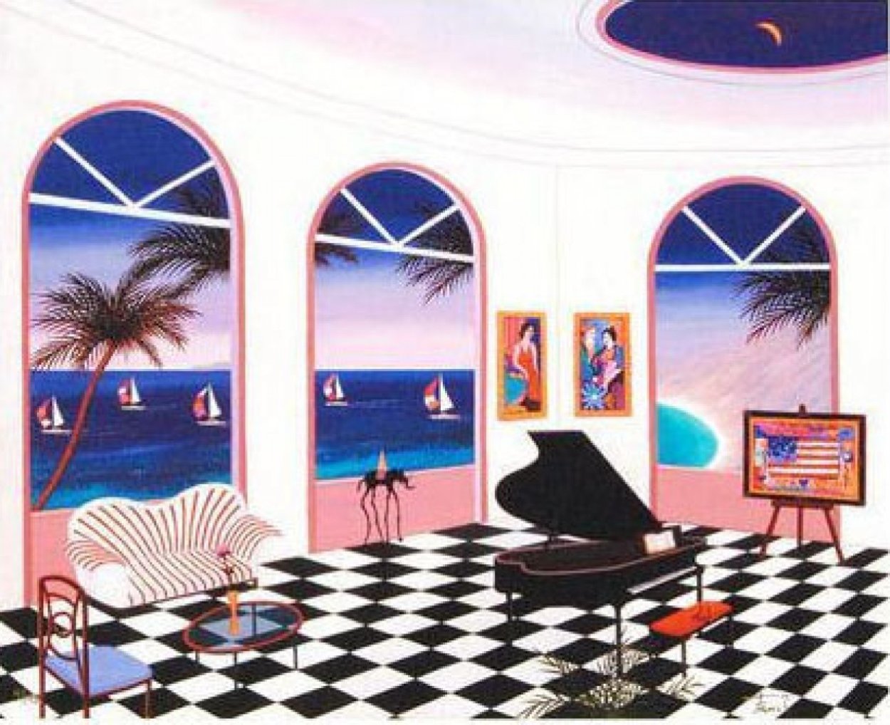 Interior With Checkered Floor 2010 Limited Edition Print by Fanch Ledan Interior With Checkered Floor 2010 Limited Edition Print by Fanch Ledan
