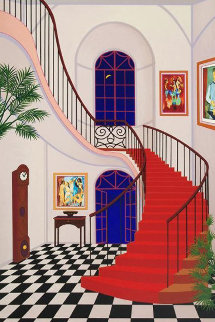 Interior With Red Staircase 2000 Limited Edition Print - Fanch Ledan