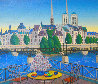 Paris Pont Des Arts 2001 Embellished - France Limited Edition Print by Fanch Ledan - 2