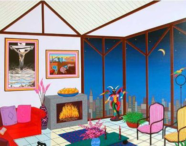 Fanch Ledan Interior With Salvador Dali Artist Proof Print By Fanch Ledan