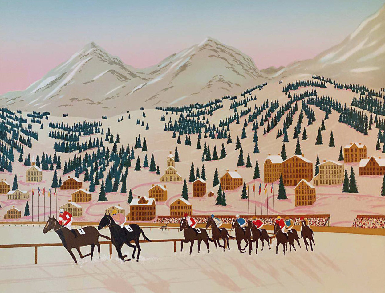 Horse Racing in St. Moritz Limited Edition Print by Fanch Ledan Horse Racing in St. Moritz Limited Edition Print by Fanch Ledan