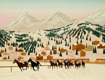 Horse Racing in St. Moritz 1987 Limited Edition Print - Fanch Ledan Horse Racing in St. Moritz 1987 Limited Edition Print - Fanch Ledan