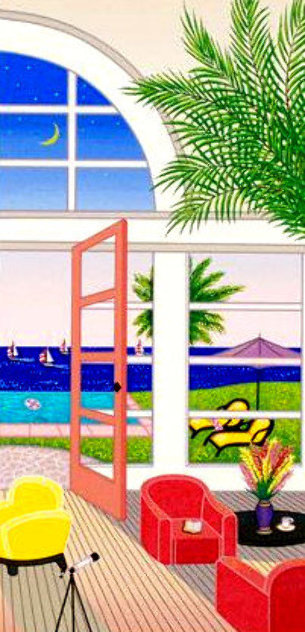 Pool House in Palm Beach AP 2002 - Florida Limited Edition Print by Fanch Ledan