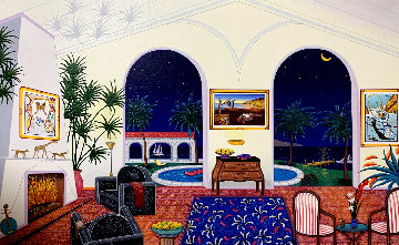 Interior With Salvador Dali 2000 Embellished Limited Edition Print - Fanch Ledan