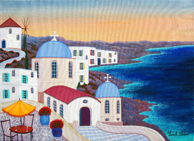 Coupoles Du Village 2019 13x19 - France Original Painting - Fanch Ledan