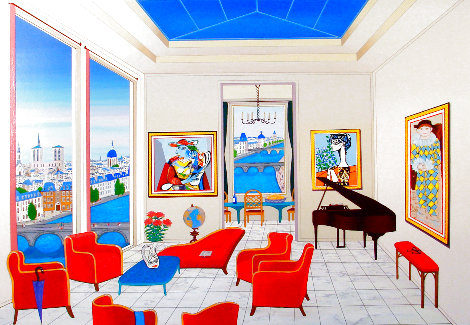 Interior With Four Picasso 1999 Limited Edition Print - Fanch Ledan