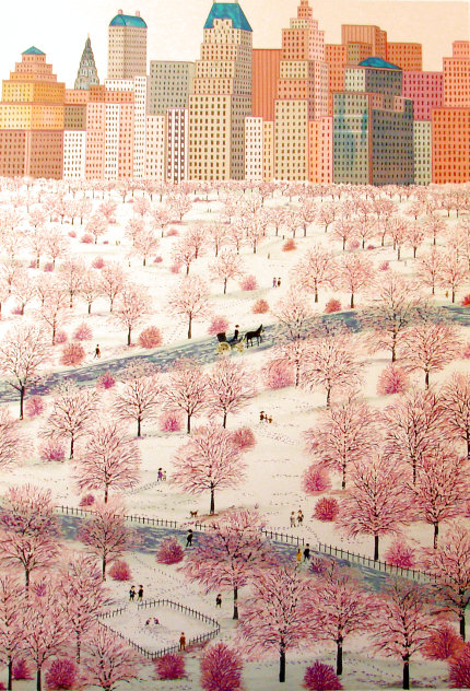 Spring Snow Over Central Park 1981 - New York - NYC Limited Edition Print by Fanch Ledan