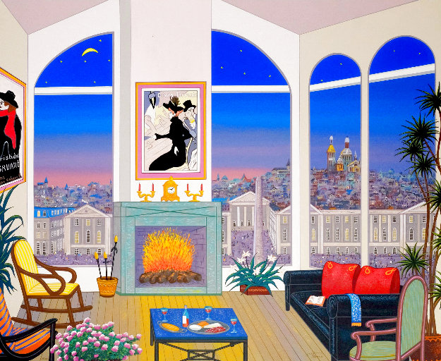 東京限定ファンシュルダン Fansh Ledan『Interior With Picasso (ピカソのある部屋)』 限定300部 リトグラフ 直筆サイン入り 平版画 art 石版画、リトグラフ