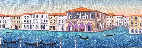 Venice Market 2019 8x24 - Italy Original Painting - Fanch Ledan