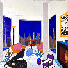 Penthouse La Nuit 2015 28x28 - New York - NYC Original Painting by Fanch Ledan - 1