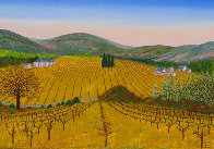 Vineyard 1975 14x20 Original Painting by Fanch Ledan - 0 Vineyard 1975 14x20 Original Painting by Fanch Ledan - 0