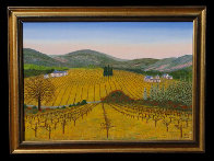 Vineyard 1975 14x20 Original Painting by Fanch Ledan - 1 Vineyard 1975 14x20 Original Painting by Fanch Ledan - 1