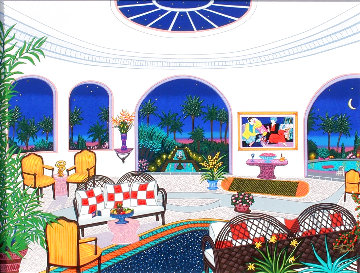 Tropical Nights with Tarkay 2006 Embellished - Huge Limited Edition Print - Fanch Ledan Tropical Nights with Tarkay 2006 Embellished - Huge Limited Edition Print - Fanch Ledan