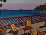 St. Barts 1989 20x26 Caribbean Original Painting by Fanch Ledan - 1 St. Barts 1989 20x26 Caribbean Original Painting by Fanch Ledan - 1