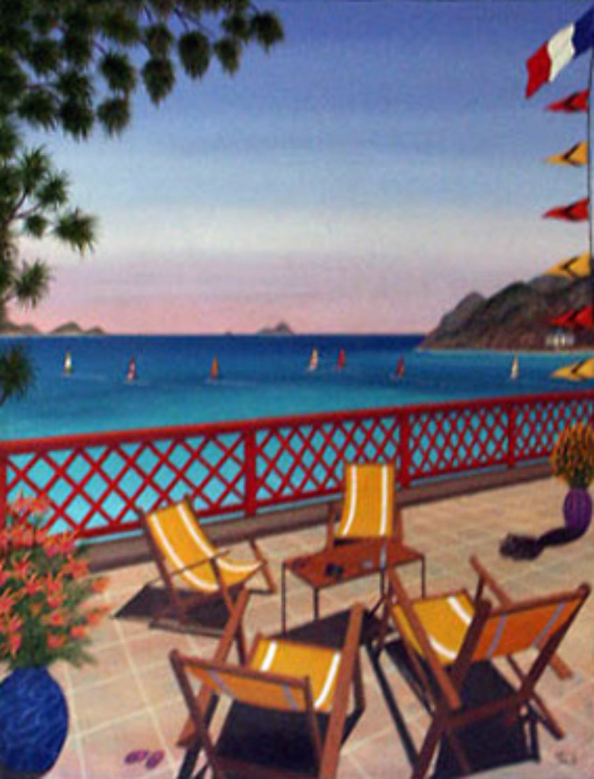 St. Barts 1989 20x26 Caribbean Original Painting by Fanch Ledan St. Barts 1989 20x26 Caribbean Original Painting by Fanch Ledan