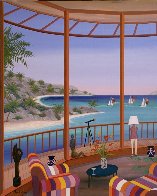 Salon in the Morning 2007 26x32 Original Painting by Fanch Ledan - 2 Salon in the Morning 2007 26x32 Original Painting by Fanch Ledan - 2