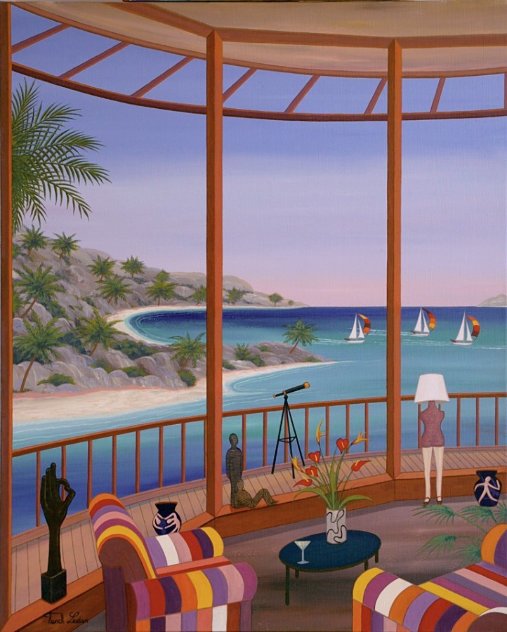 Salon in the Morning 2007 26x32 Original Painting by Fanch Ledan