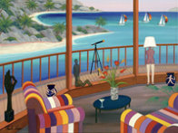 Salon in the Morning 2007 26x32 Original Painting by Fanch Ledan - 1 Salon in the Morning 2007 26x32 Original Painting by Fanch Ledan - 1
