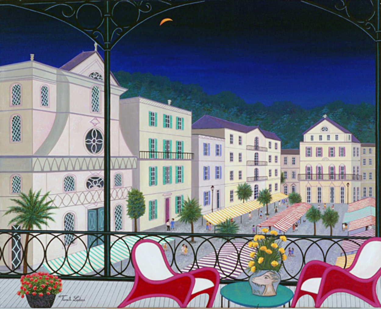 Nice Market Hall, France 2005 26x32 Original Painting by Fanch Ledan Nice Market Hall, France 2005 26x32 Original Painting by Fanch Ledan