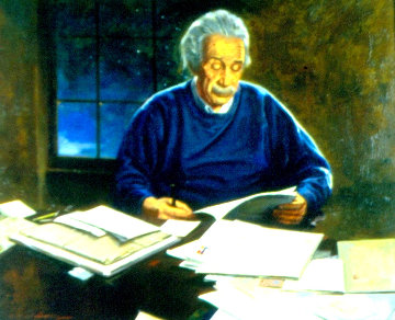 Portrait of Albert Einstein 21x25 Original Painting - Jack Faragasso Portrait of Albert Einstein 21x25 Original Painting - Jack Faragasso