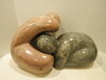 Embracing Stone Sculpture 24 in % Unique Sculpture by Nomi Faran - 1
