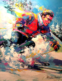 Untitled (Skier) 2007 45x35 Huge Original Painting - Malcolm Farley Untitled (Skier) 2007 45x35 Huge Original Painting - Malcolm Farley
