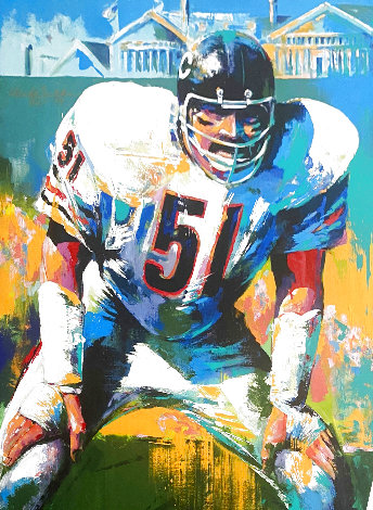 Dick Butkus 48x36 Huge Painting - HS by Player Original Painting - Malcolm Farley