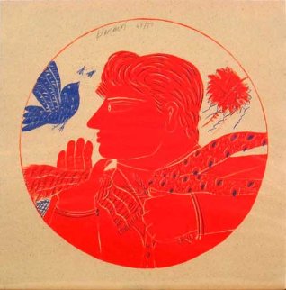 Man and Bird (Homme et Oiseau) 1999 Limited Edition Print - Alexandre Fassianos Man and Bird (Homme et Oiseau) 1999 Limited Edition Print - Alexandre Fassianos