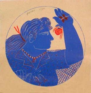 Woman and Rose (femme Et Rose) 1999 Limited Edition Print - Alexandre Fassianos Woman and Rose (femme Et Rose) 1999 Limited Edition Print - Alexandre Fassianos