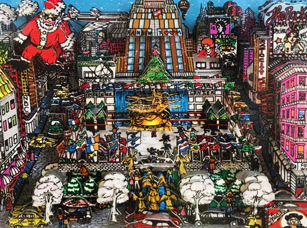 Santa Claus Coming to Midtown 3-D 1988 Limited Edition Print by Charles Fazzino Santa Claus Coming to Midtown 3-D 1988 Limited Edition Print by Charles Fazzino