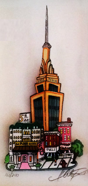 Plaza Hotel / Empire State Building 3-D - New York - NYC Limited Edition Print by Charles Fazzino