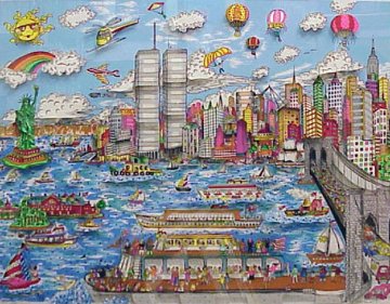 Gateway to New York 3-D 1987 Limited Edition Print - Charles Fazzino Gateway to New York 3-D 1987 Limited Edition Print - Charles Fazzino