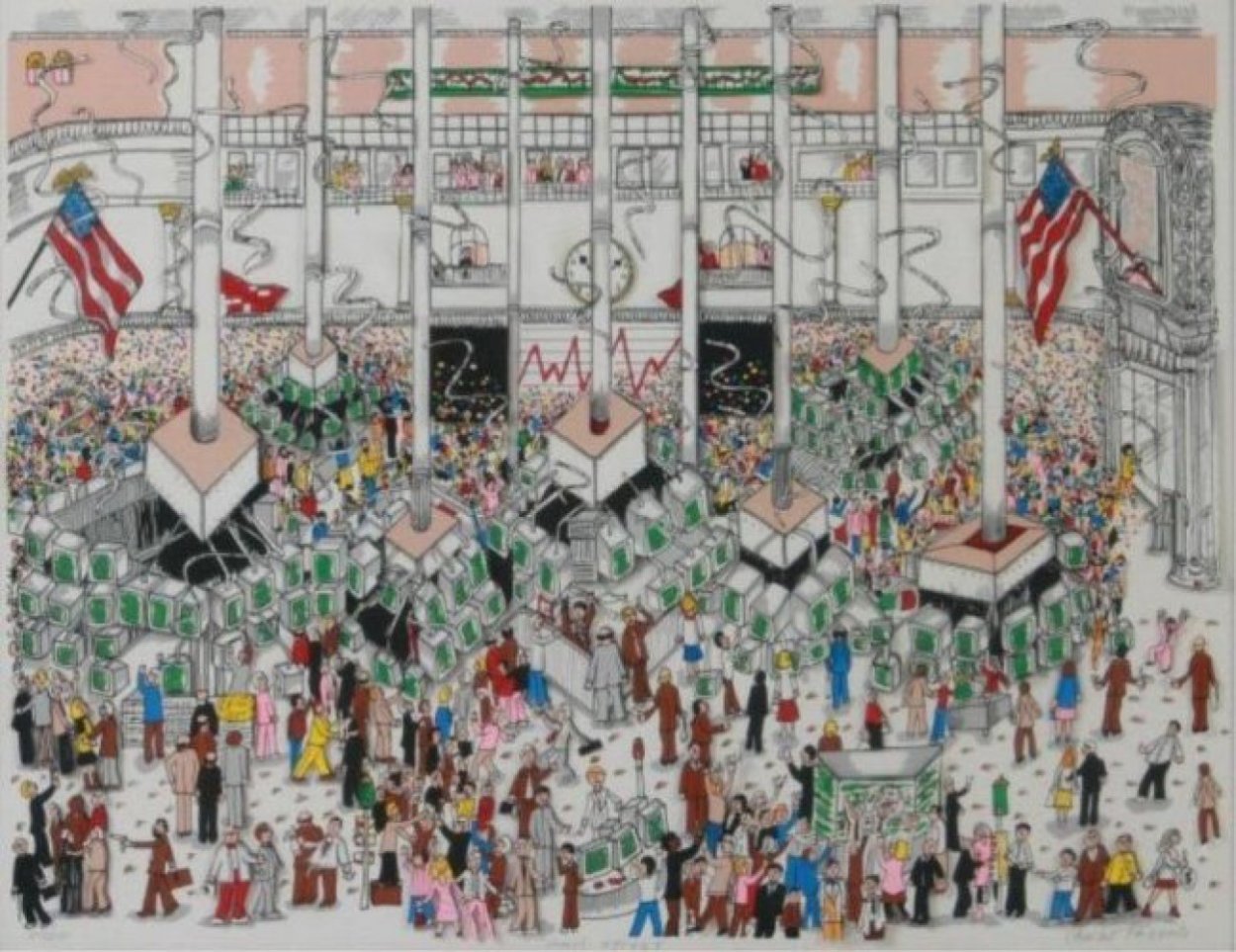 Wall Street 3-D Limited Edition Print by Charles Fazzino Wall Street 3-D Limited Edition Print by Charles Fazzino